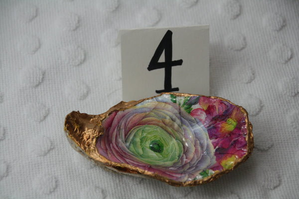 Oyster Trinket Dish (Exotic Flowers)